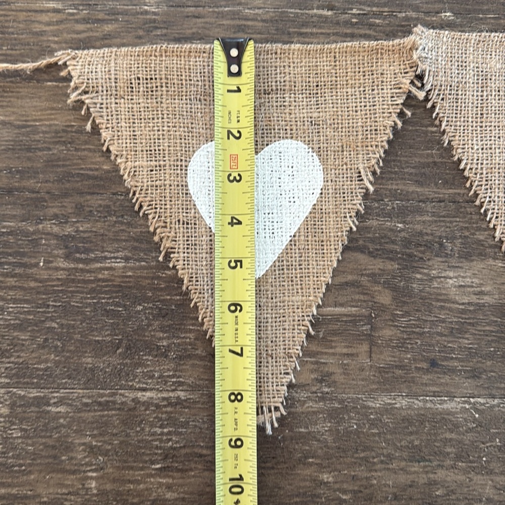 Burlap 'Bebe' Banner with White Hearts - Picture 7 of 8